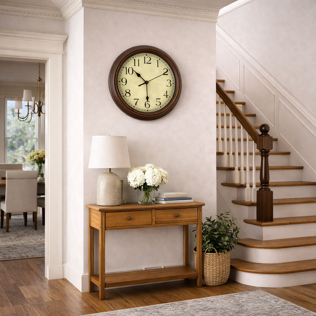 Horloge Murale Silencieuse Vintage Années 60 – Design Rétro Américain