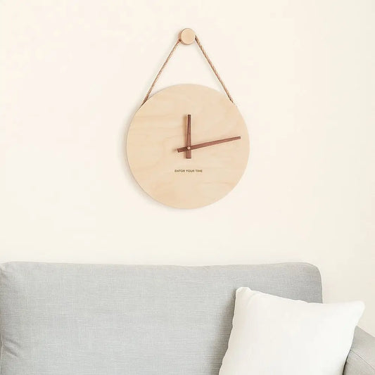 Horloge Murale silencieuse en Bois de Bouleau