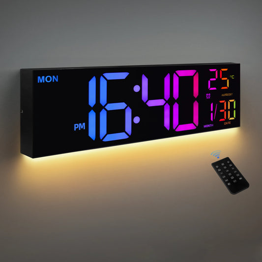 Horloge Murale Digitale LED – Grand Affichage
