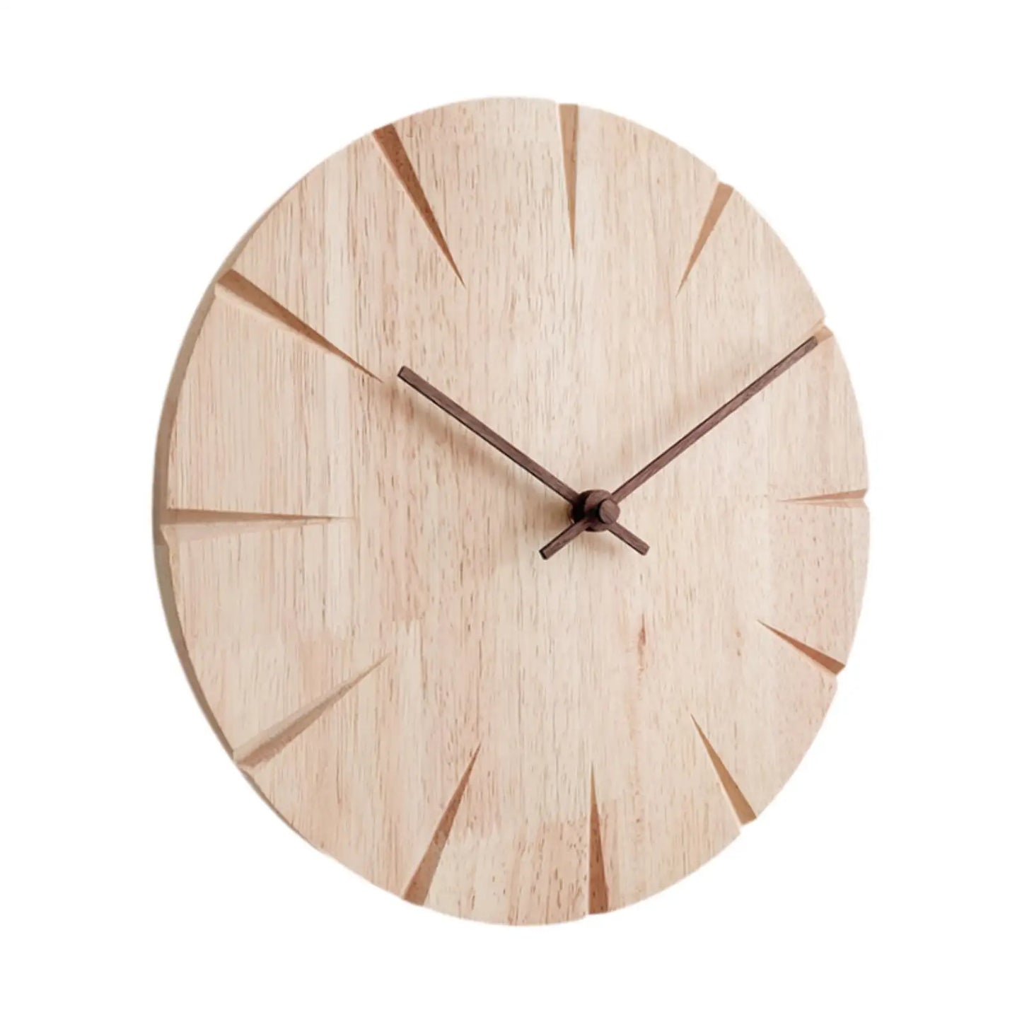 Horloge Murale Silencieuse en Bois Sculpté