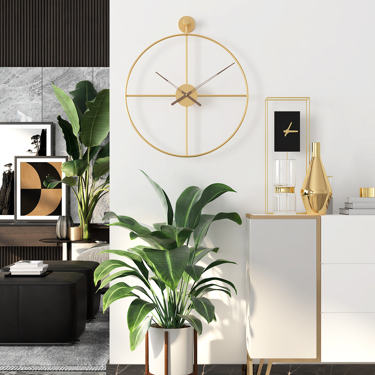 Grande Horloge Murale Design Moderne – Élégance Minimaliste