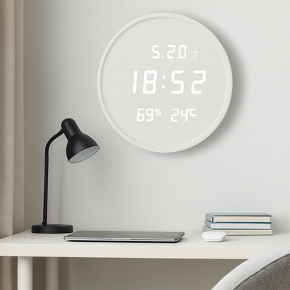Horloge murale digitale en bois- Horloge numérique