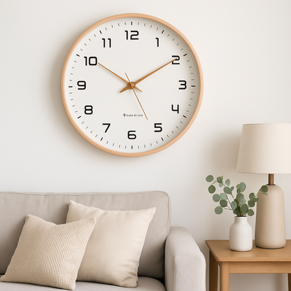 Horloge murale design en bois massif