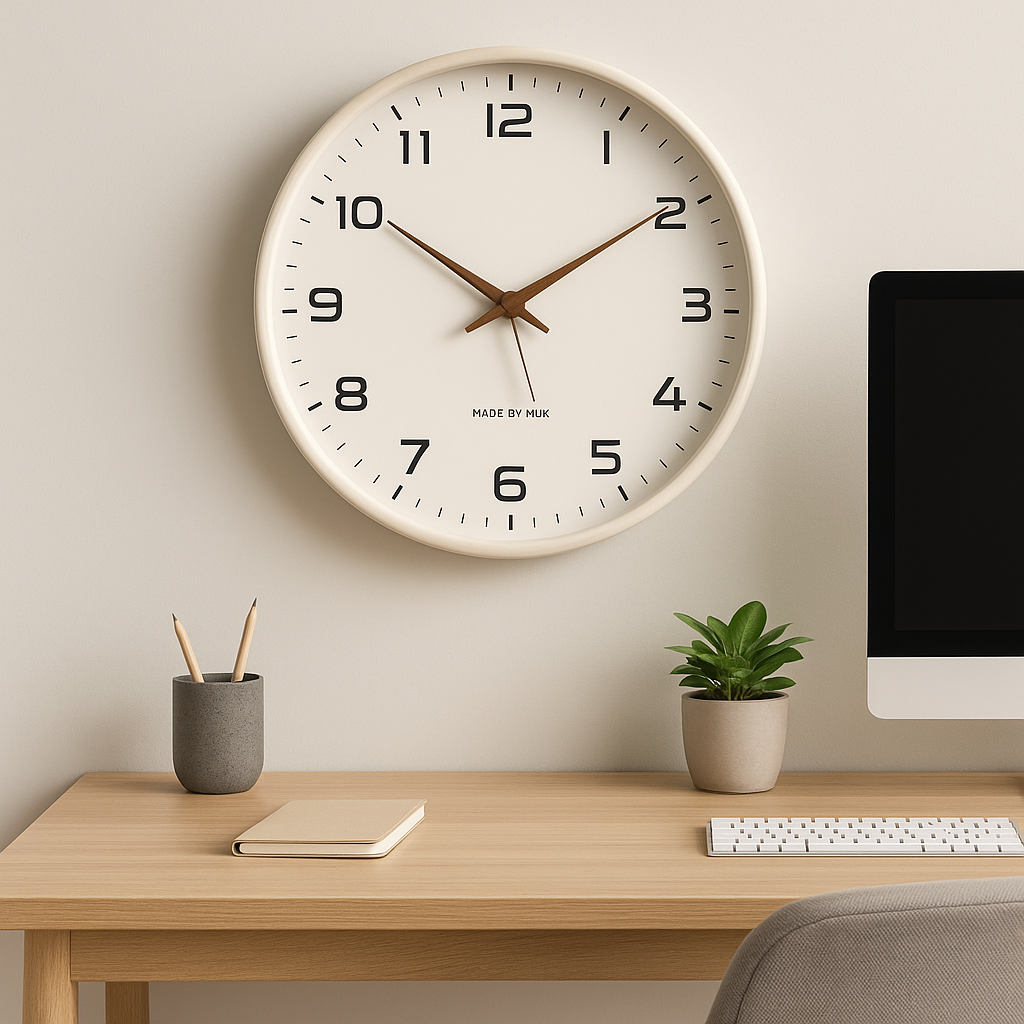 Horloge murale design en bois massif