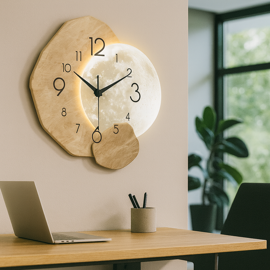 Horloge murale design lunaire