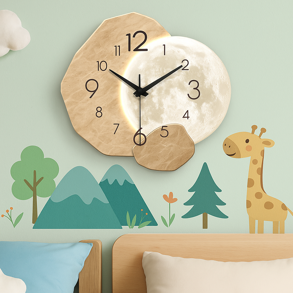 Horloge murale design lunaire