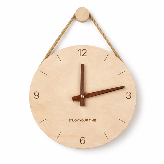 Horloge Murale silencieuse en Bois de Bouleau