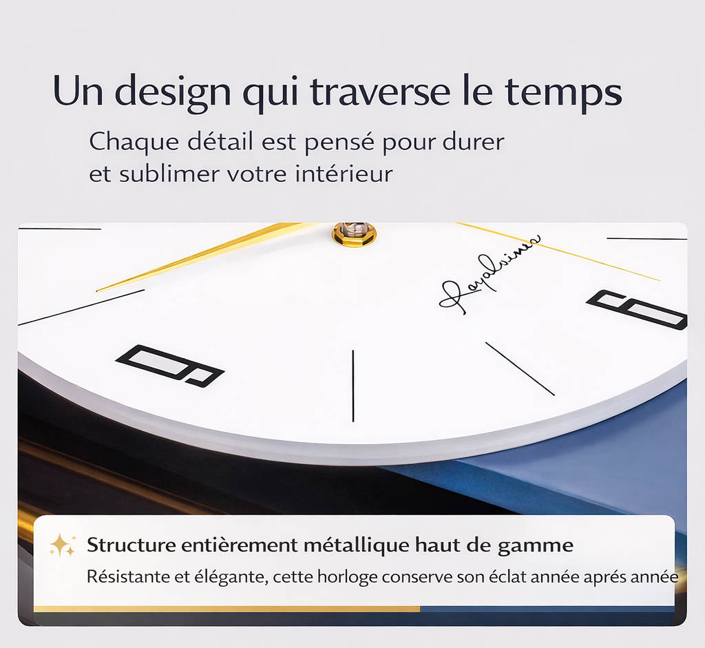 Grande Horloge Murale Design Luxe – Style Contemporain