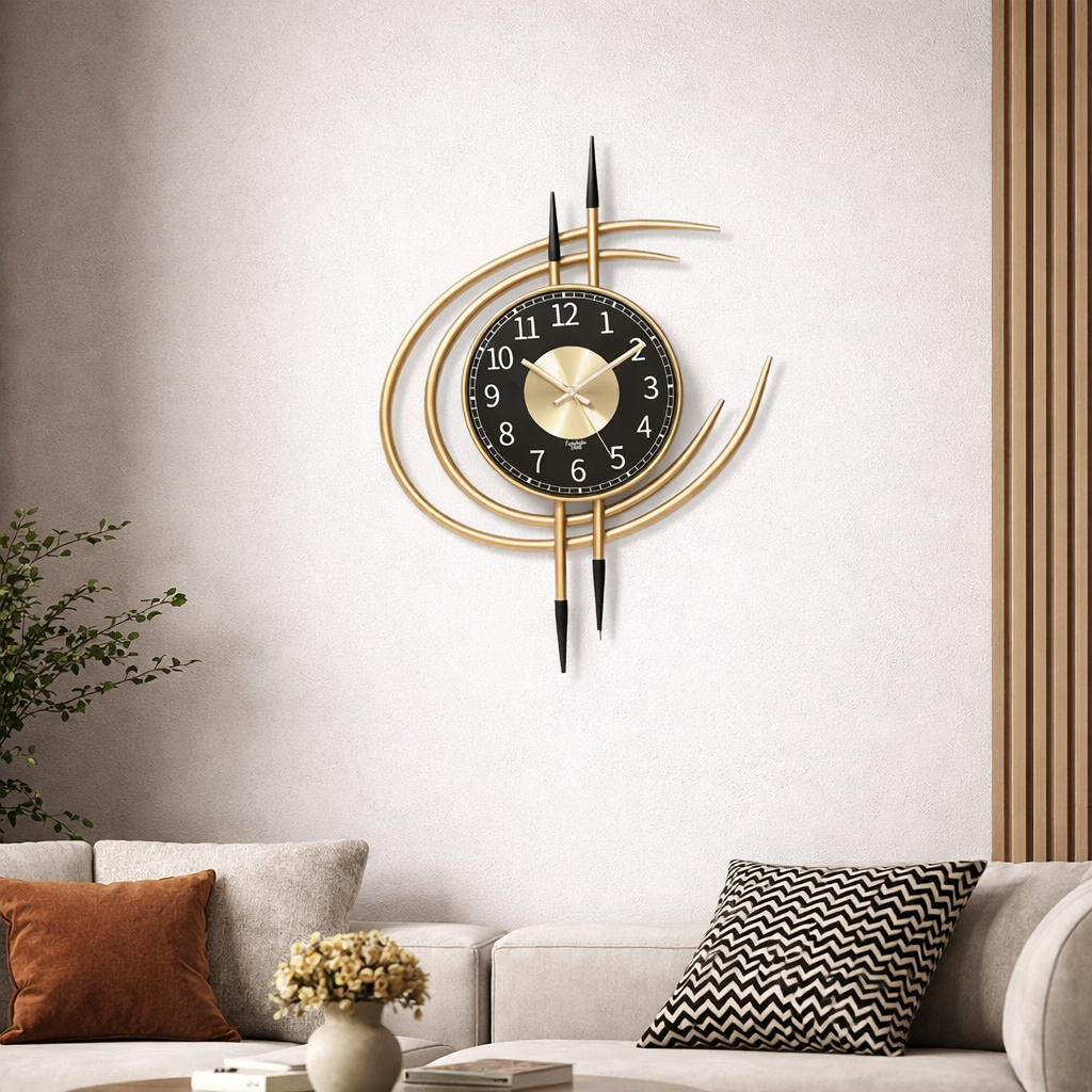 Grande Horloge Murale Design Nordique – Décoration Contemporaine