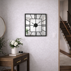 Grande Horloge Murale Miroir Carrée Design Moderne