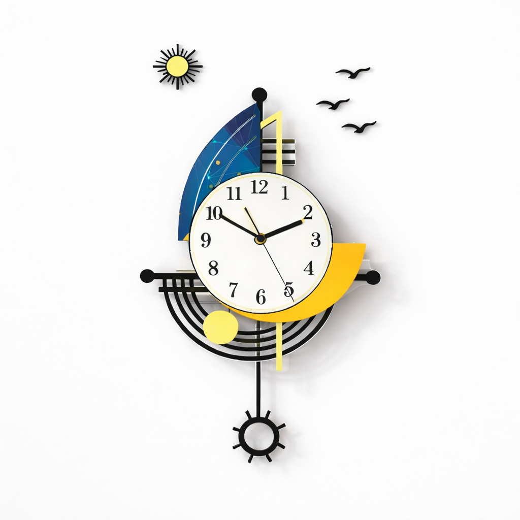 Grande Horloge Murale Design Décorative- Design Luxe