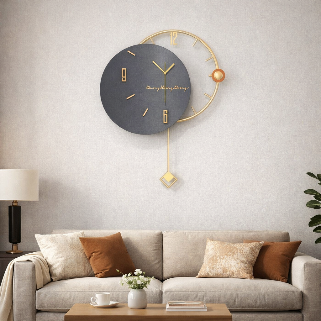 Grande Horloge Murale Design Nordique 3D – Style Contemporain