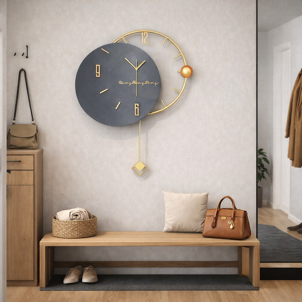 Grande Horloge Murale Design Nordique 3D – Style Contemporain