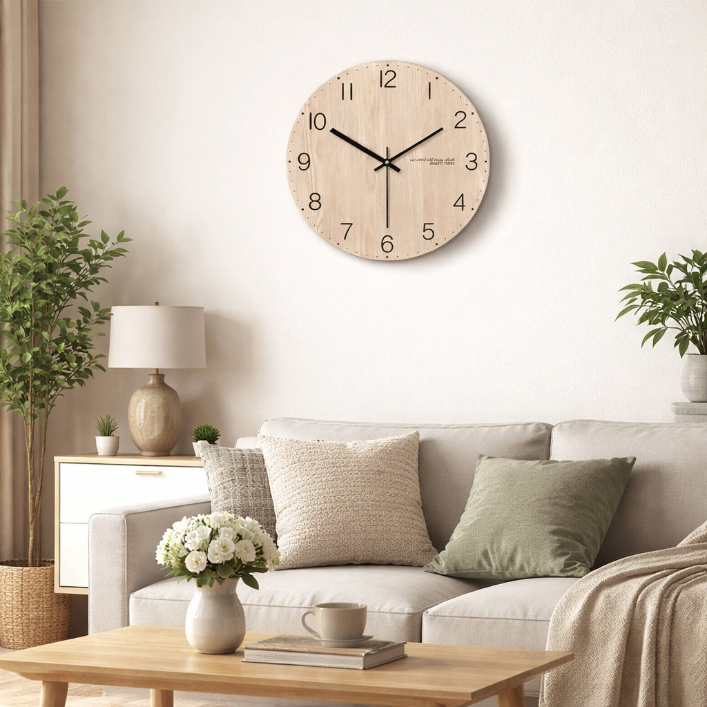 Horloge Murale Moderne en Bois Design Épuré