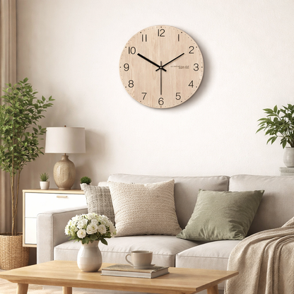 Horloge Murale Moderne en Bois Design Épuré