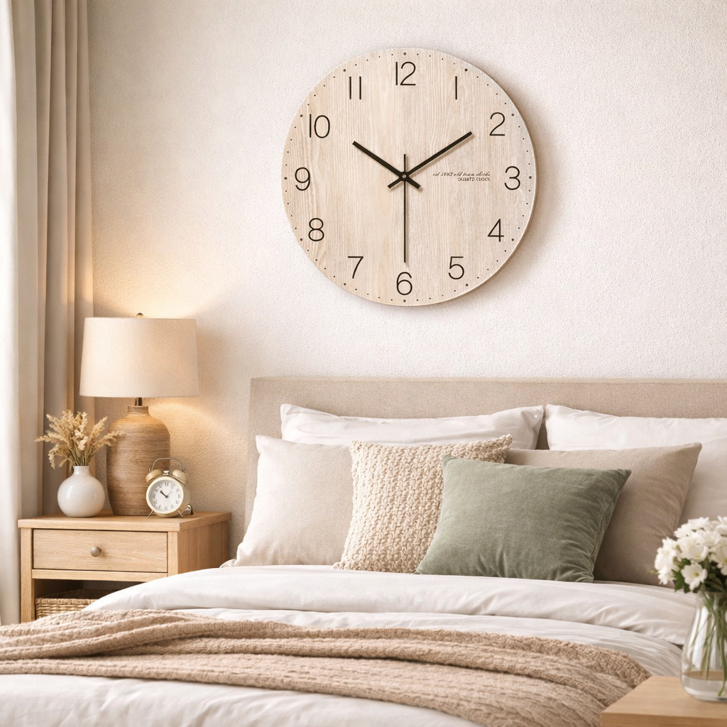 Horloge Murale Moderne en Bois Design Épuré