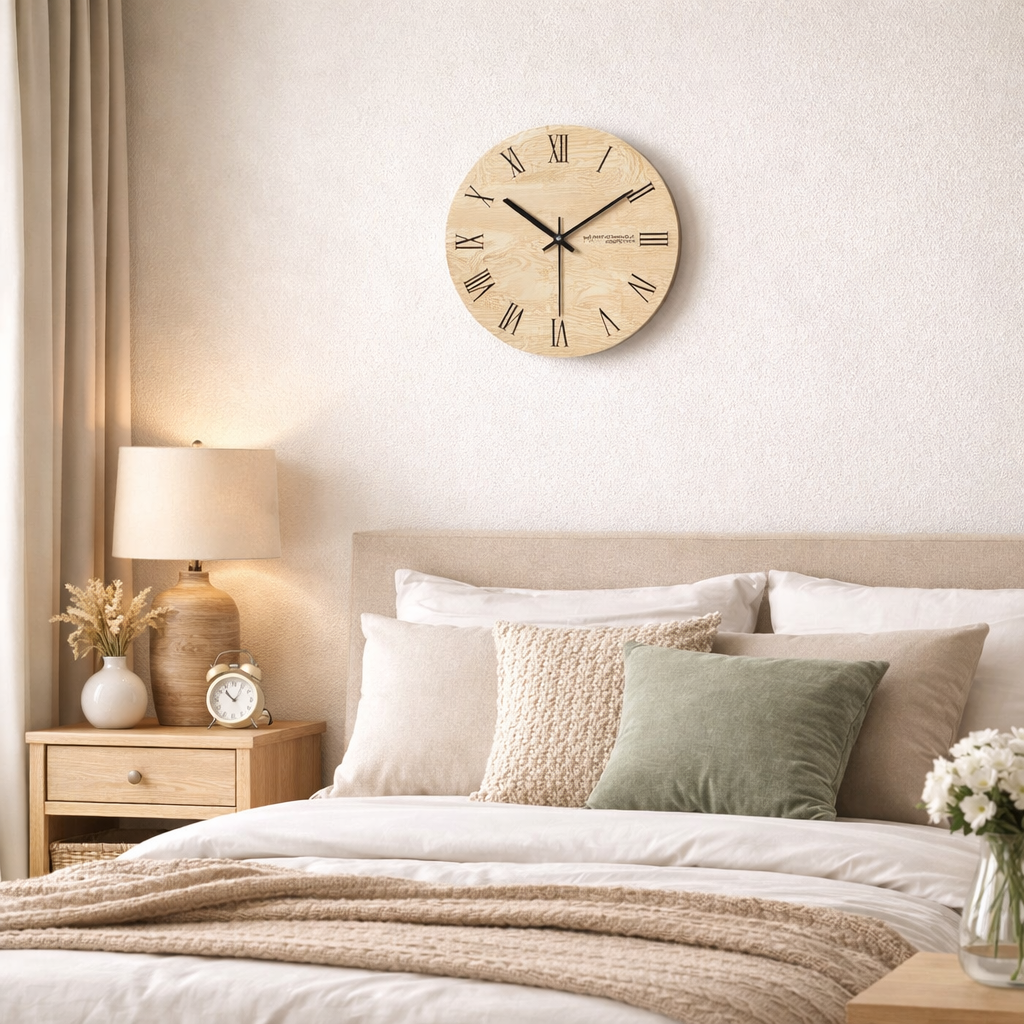 Horloge Murale Moderne en Bois Design Épuré