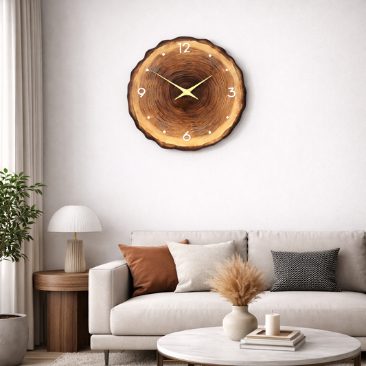 Horloge Murale en Bois Massif