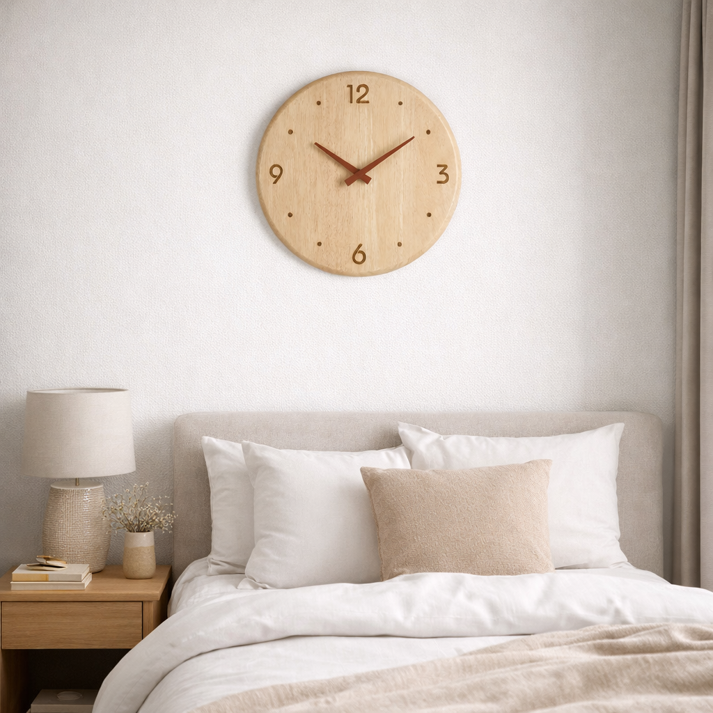 Horloge Murale Japonaise en Bois Massif