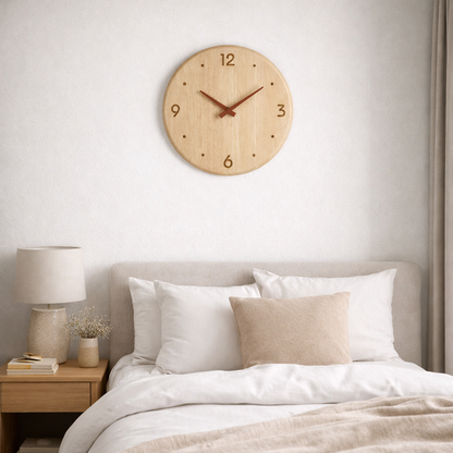 Horloge Murale Japonaise en Bois Massif