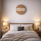 Horloge Murale digitale LED en Bois-  Numérique