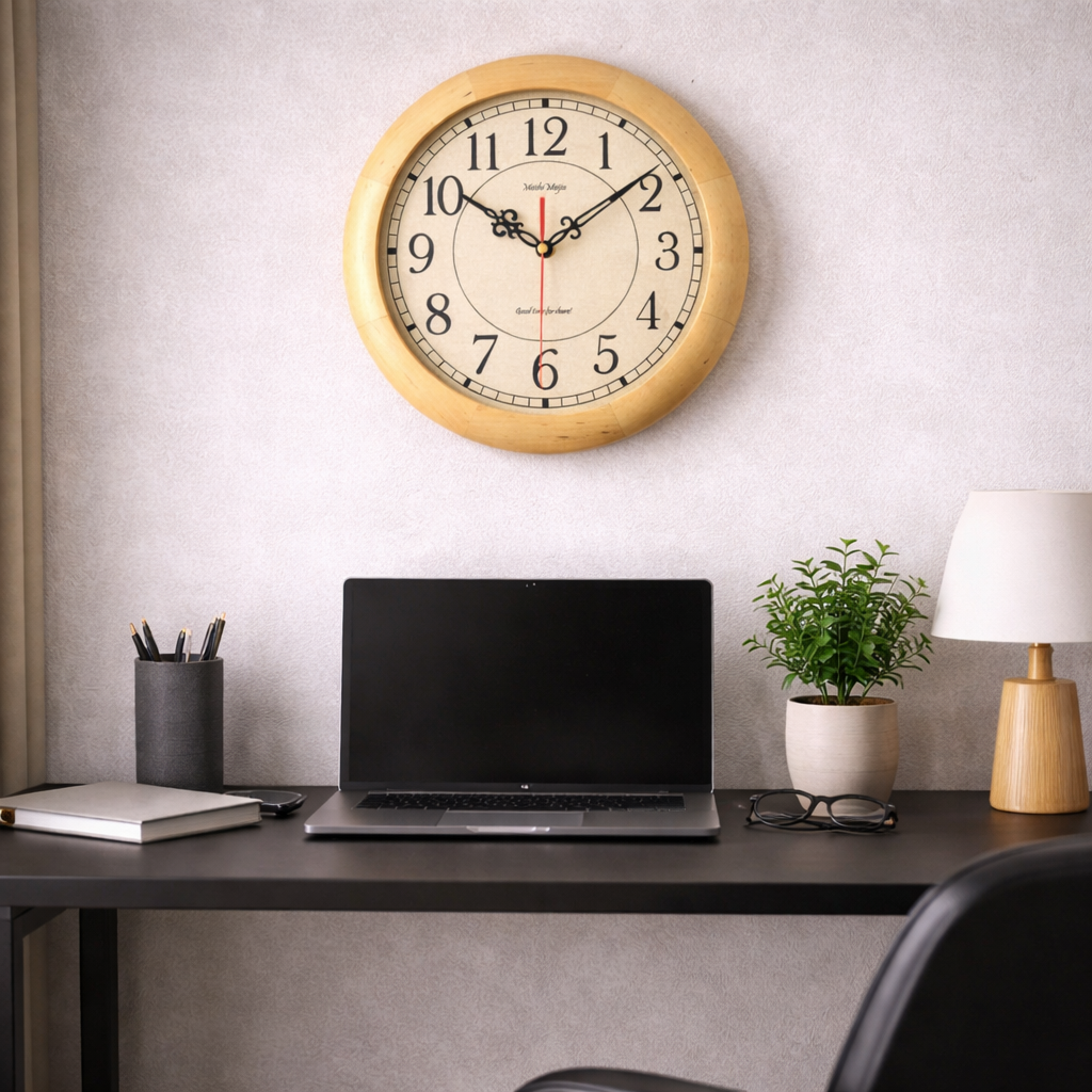 Horloge Murale Japonaise Vintage en Bois – Élégance