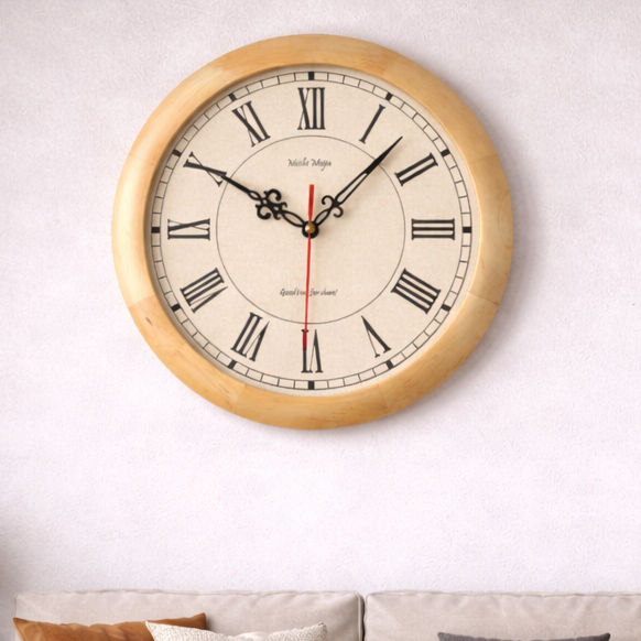Horloge Murale Japonaise Vintage en Bois – Élégance