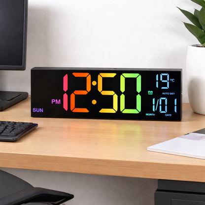 Horloge Murale Digitale LED  – Grand Affichage