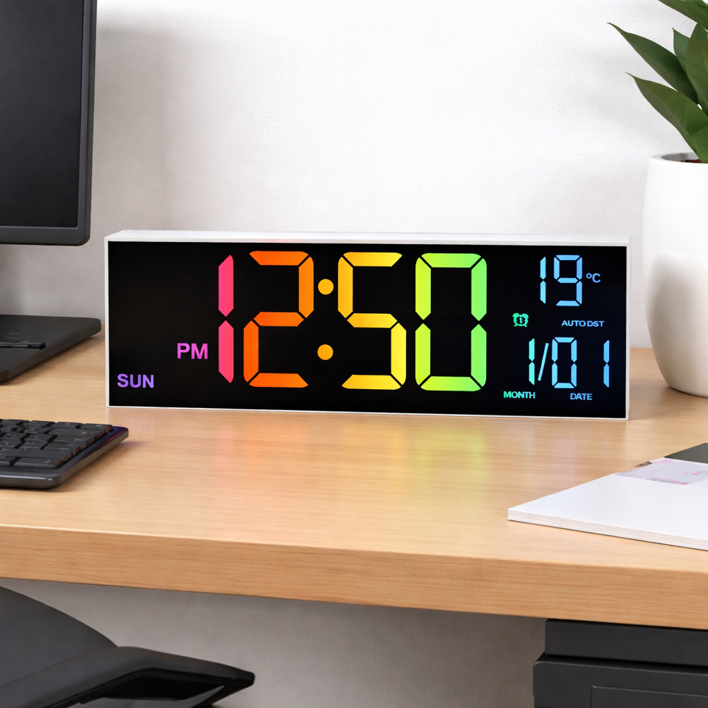 Horloge Murale Digitale LED  – Grand Affichage