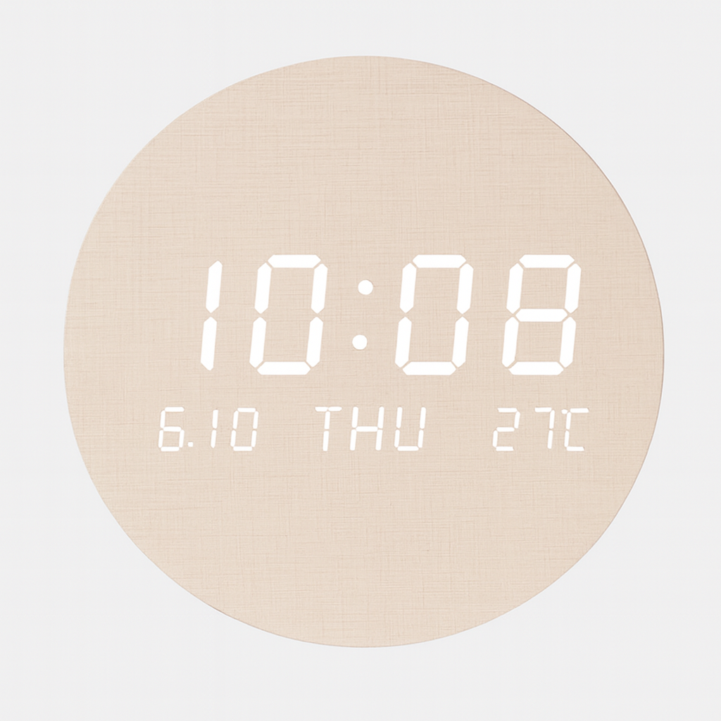Horloge Murale digitale LED en Bois – Design Minimaliste