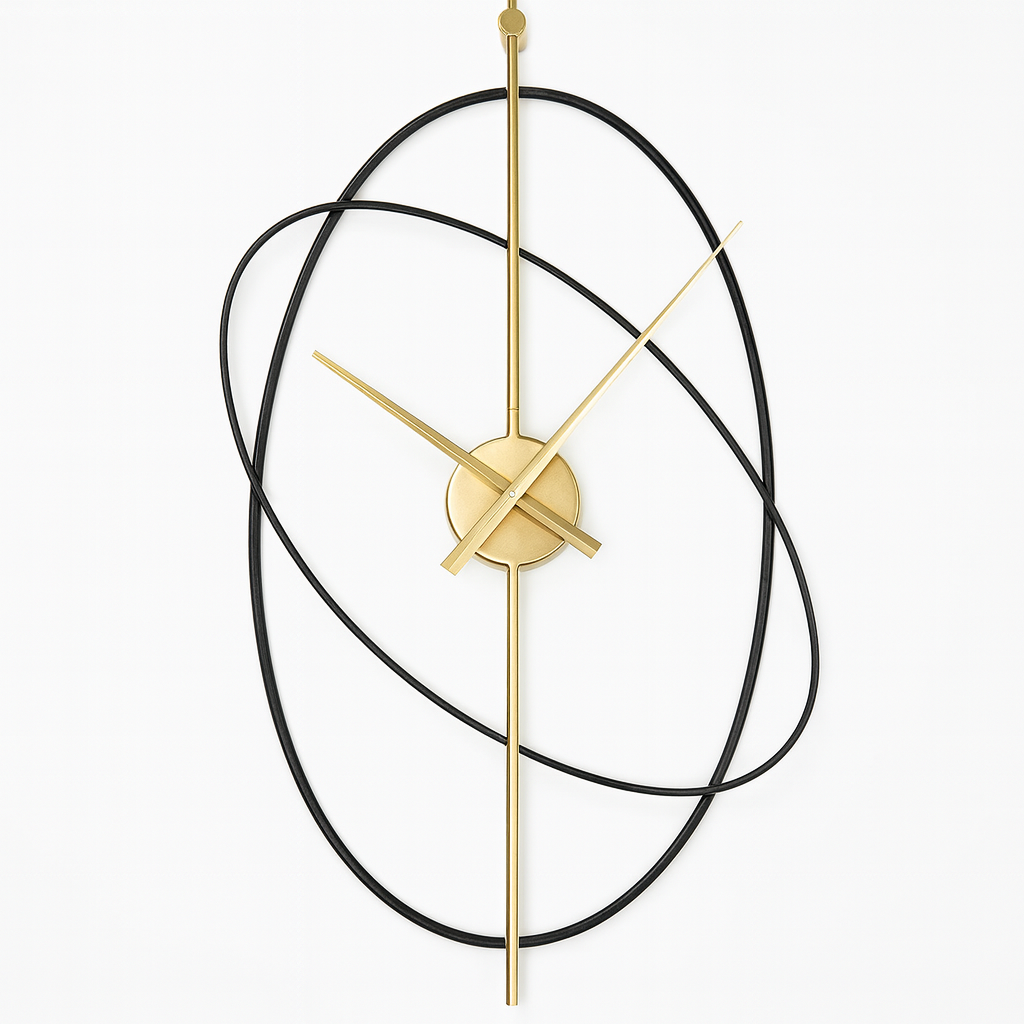 Horloge Murale Design Métal – Style Moderne avec Anneaux Décoratifs