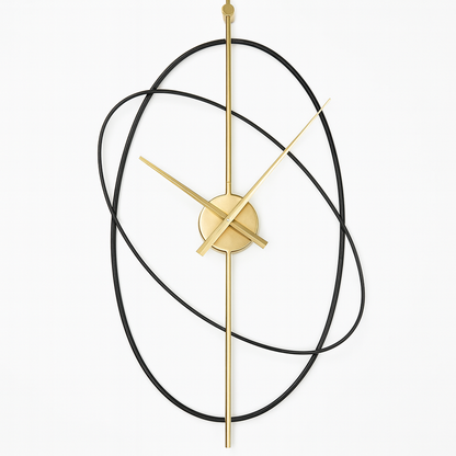 Horloge Murale Design Métal – Style Moderne avec Anneaux Décoratifs