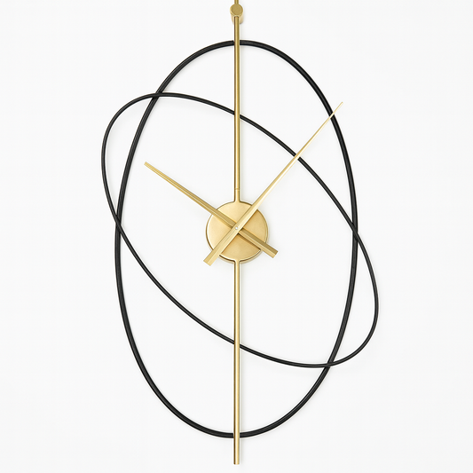 Horloge Murale Design Métal – Style Moderne avec Anneaux Décoratifs