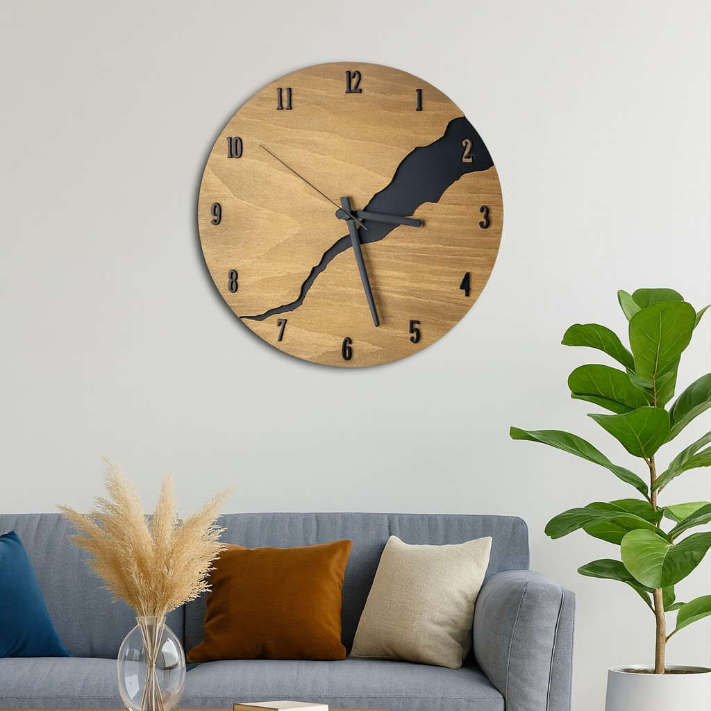 Horloge murale en bois design