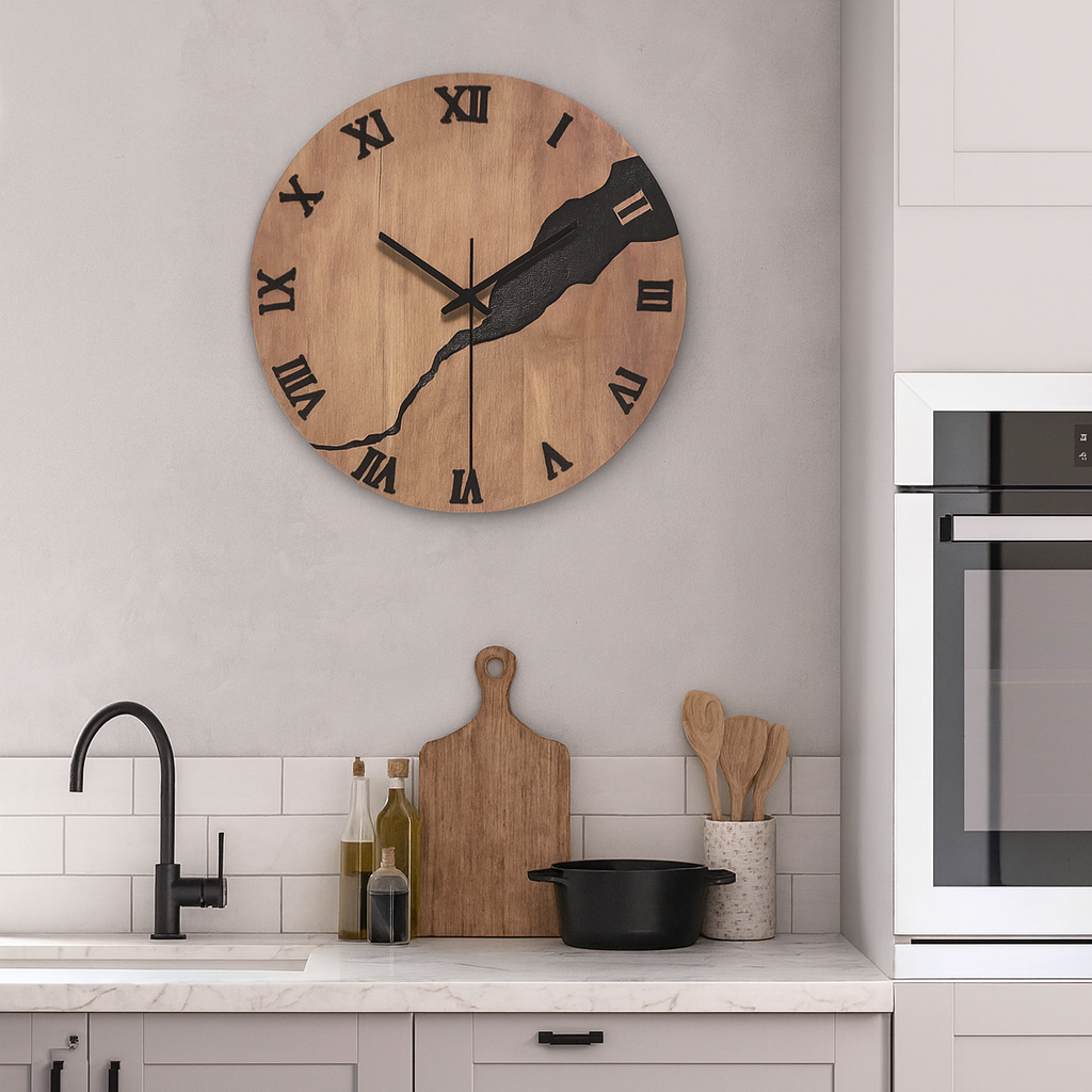 Horloge murale en bois design