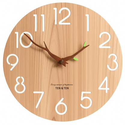 Horloge Murale en Bois Naturel Bambou