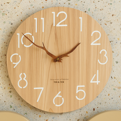 Horloge Murale en Bois Naturel Bambou