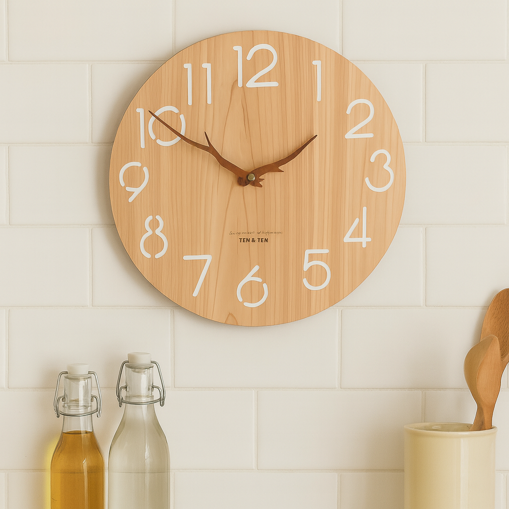 Horloge Murale en Bois Naturel Bambou