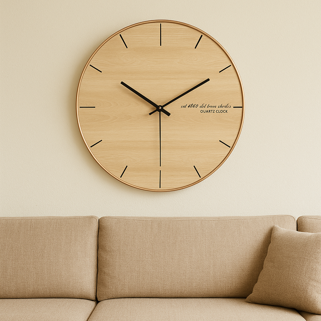 Horloge Murale Bois Naturel et Silencieuse