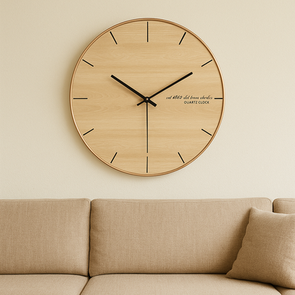 Horloge Murale Bois Naturel et Silencieuse