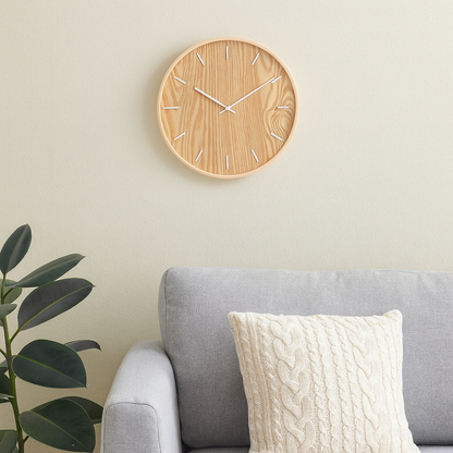 Horloge Murale silencieuse en Bois Naturel