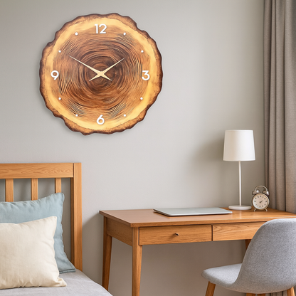 Horloge Murale en Bois Massif