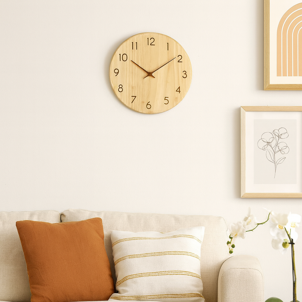 Horloge Murale Japonaise en Bois Massif
