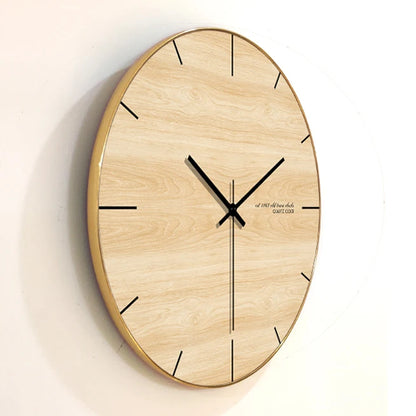 Horloge Murale Bois Naturel et Silencieuse