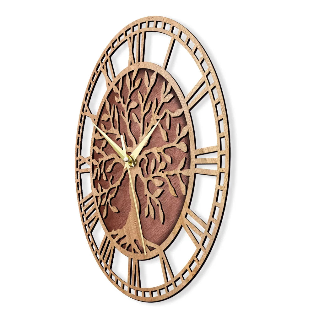 Horloge Murale Motif Arbre en Bois – Élégance Naturelle