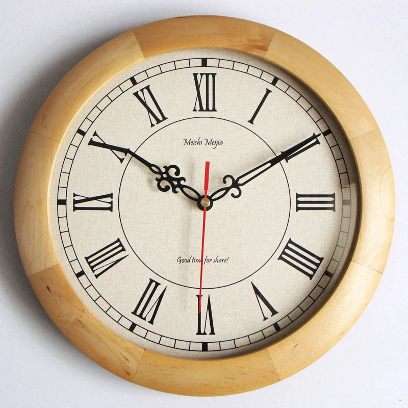 Horloge Murale Japonaise Vintage en Bois – Élégance