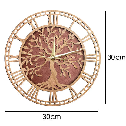 Horloge Murale Motif Arbre en Bois – Élégance Naturelle