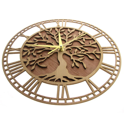 Horloge Murale Motif Arbre en Bois – Élégance Naturelle