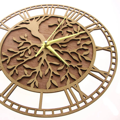 Horloge Murale Motif Arbre en Bois – Élégance Naturelle