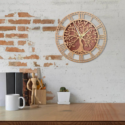 Horloge Murale Motif Arbre en Bois – Élégance Naturelle